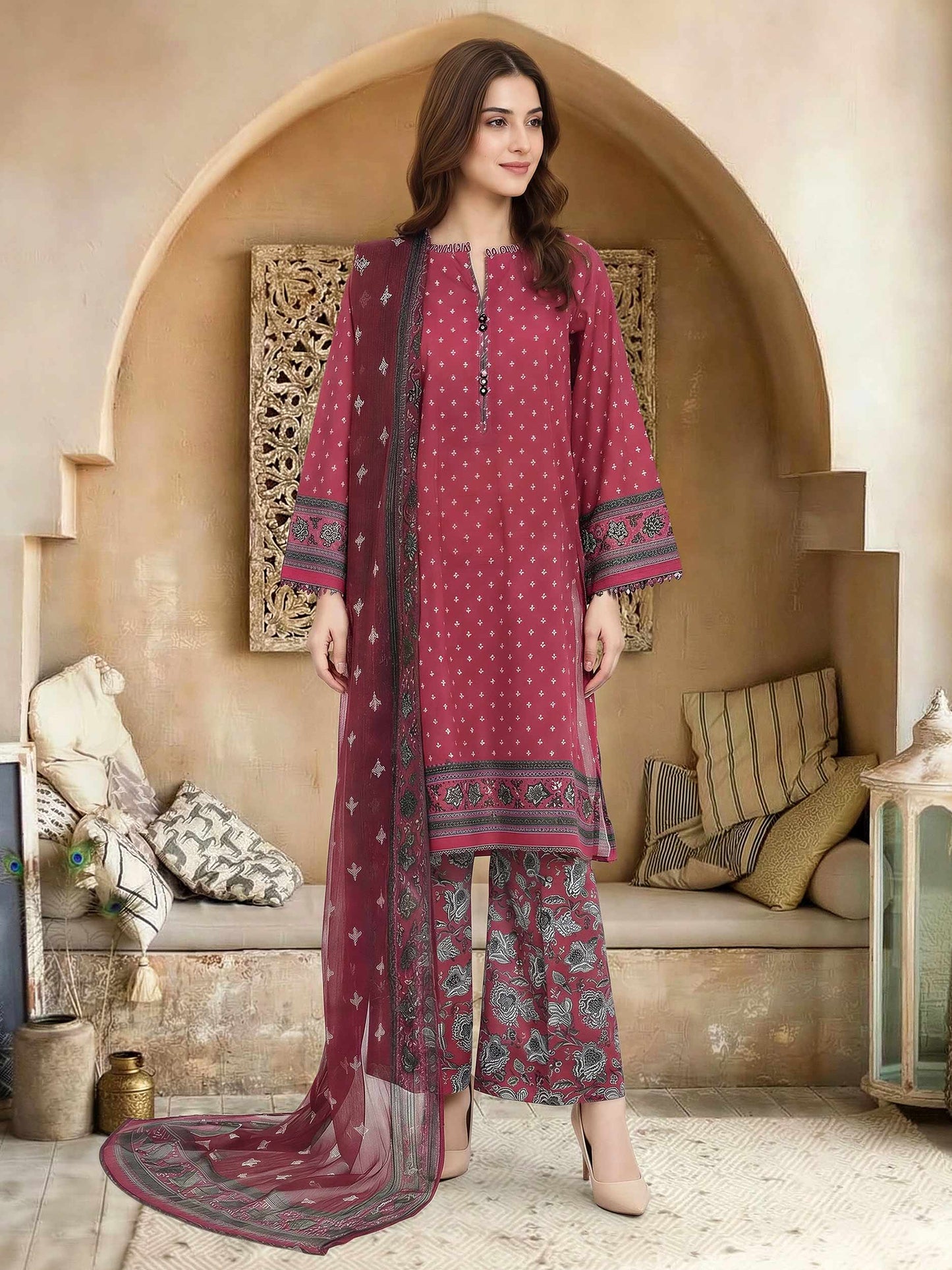 3 Piece Lawn Suit (Unstitched)