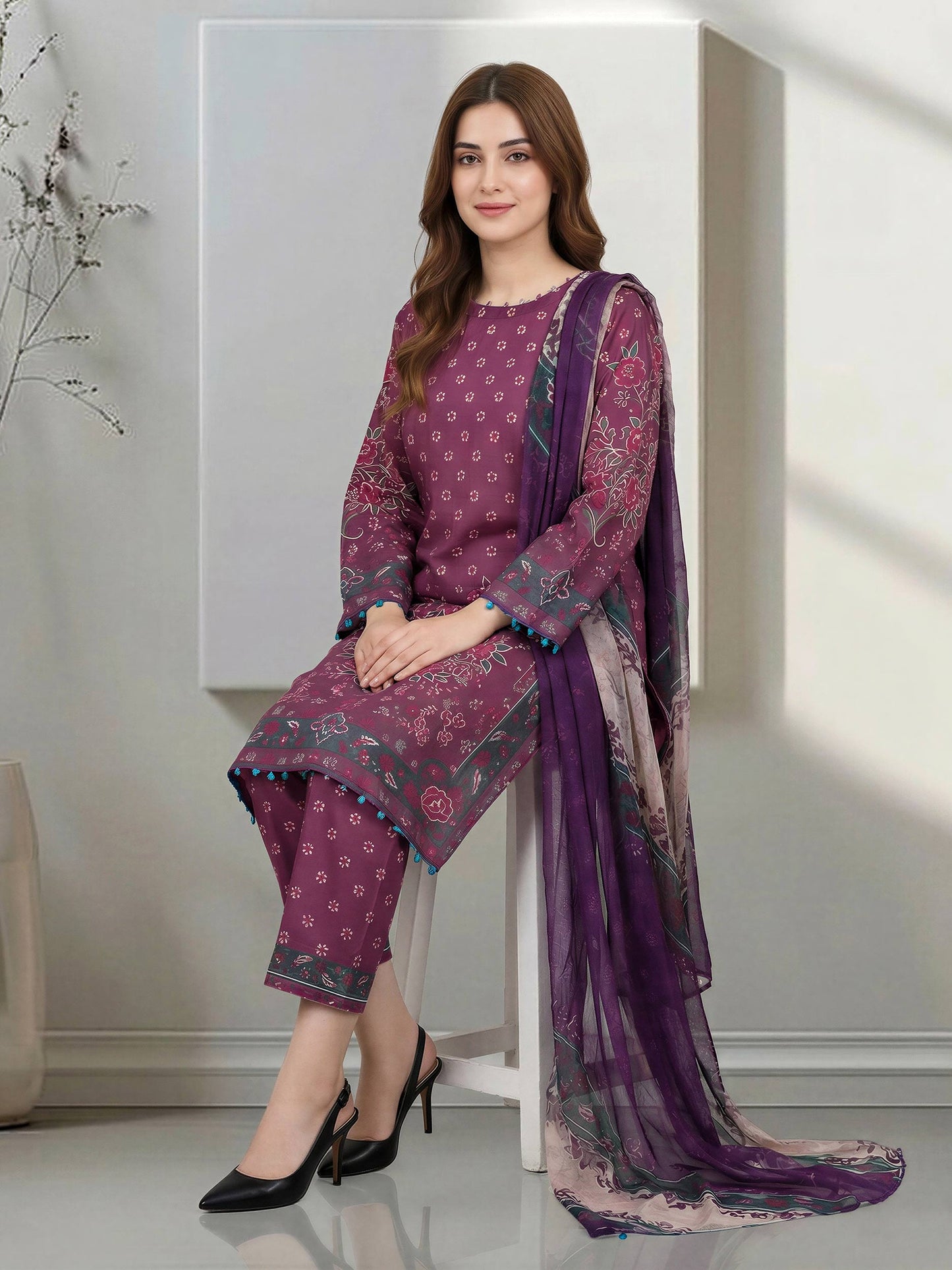 3 Piece Lawn Suit (Unstitched)