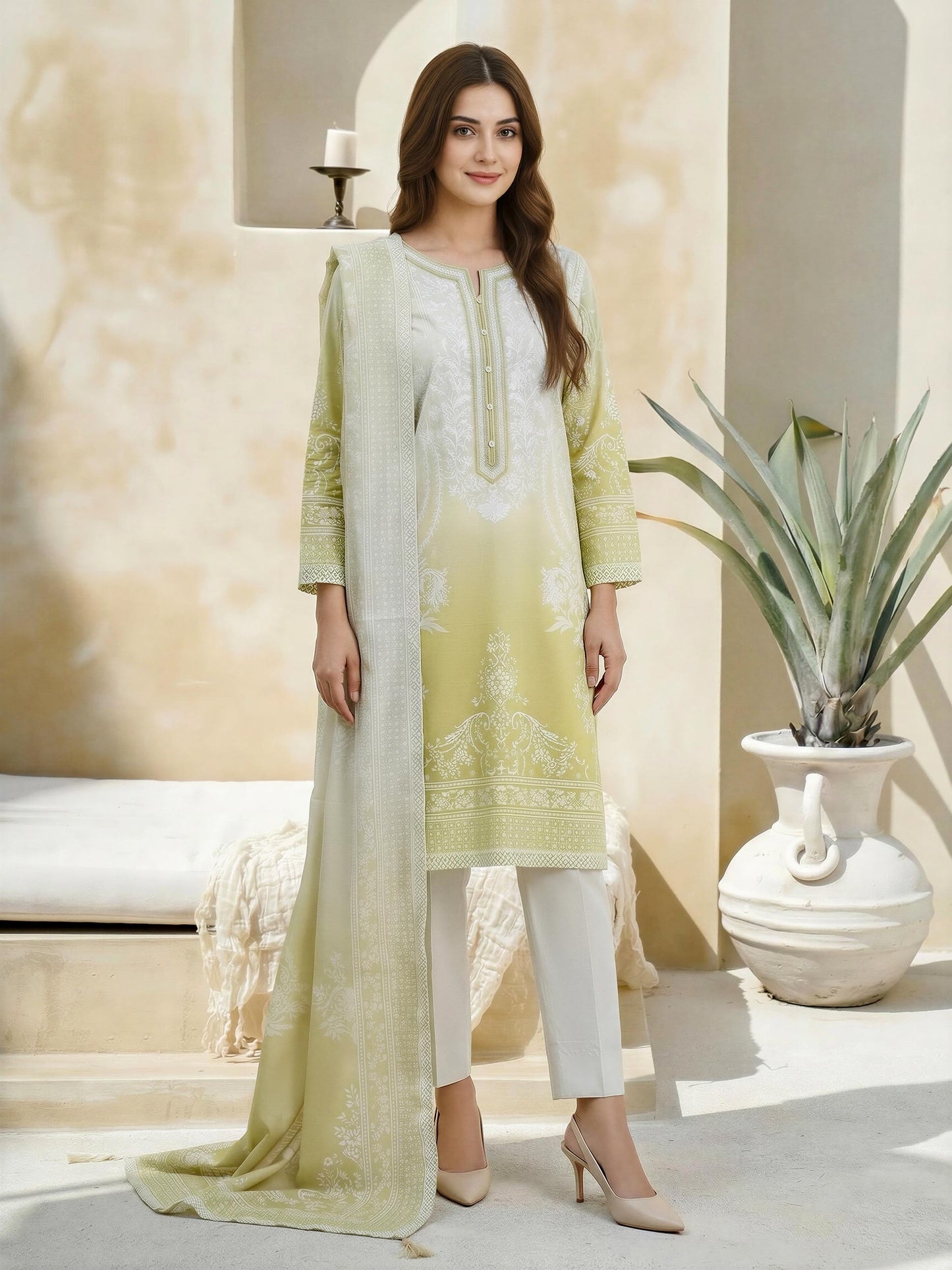 3 Piece Lawn Suit-Embroidered (Unstitched)