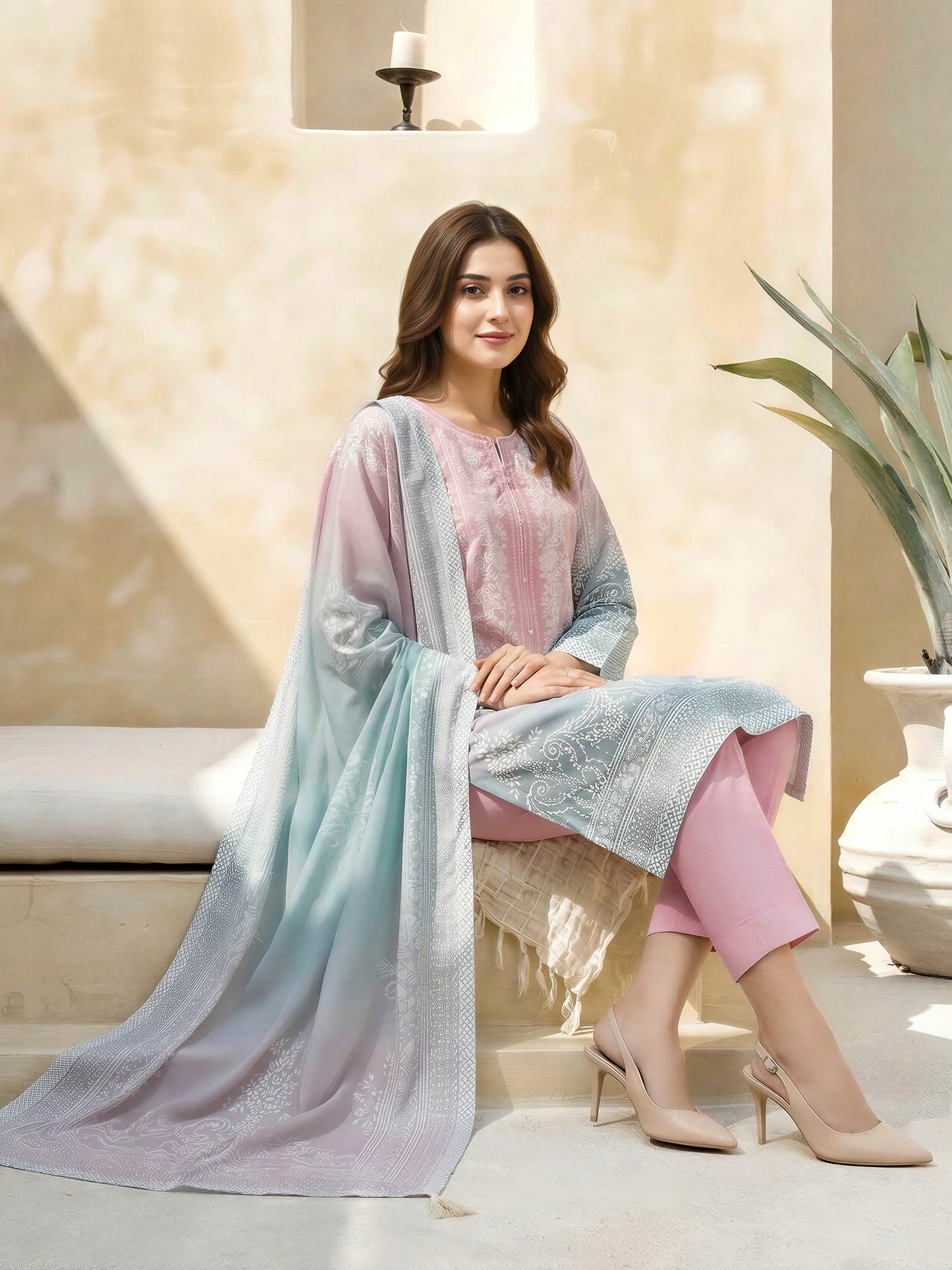 3 Piece Lawn Suit-Embroidered (Unstitched)