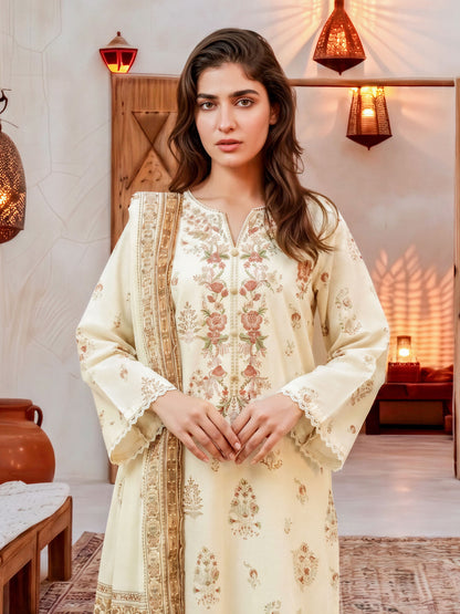 3 Piece Khaddar Suit-Embroidered (Unstitched)