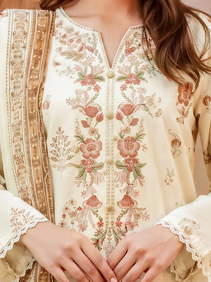 3 Piece Khaddar Suit-Embroidered (Unstitched)