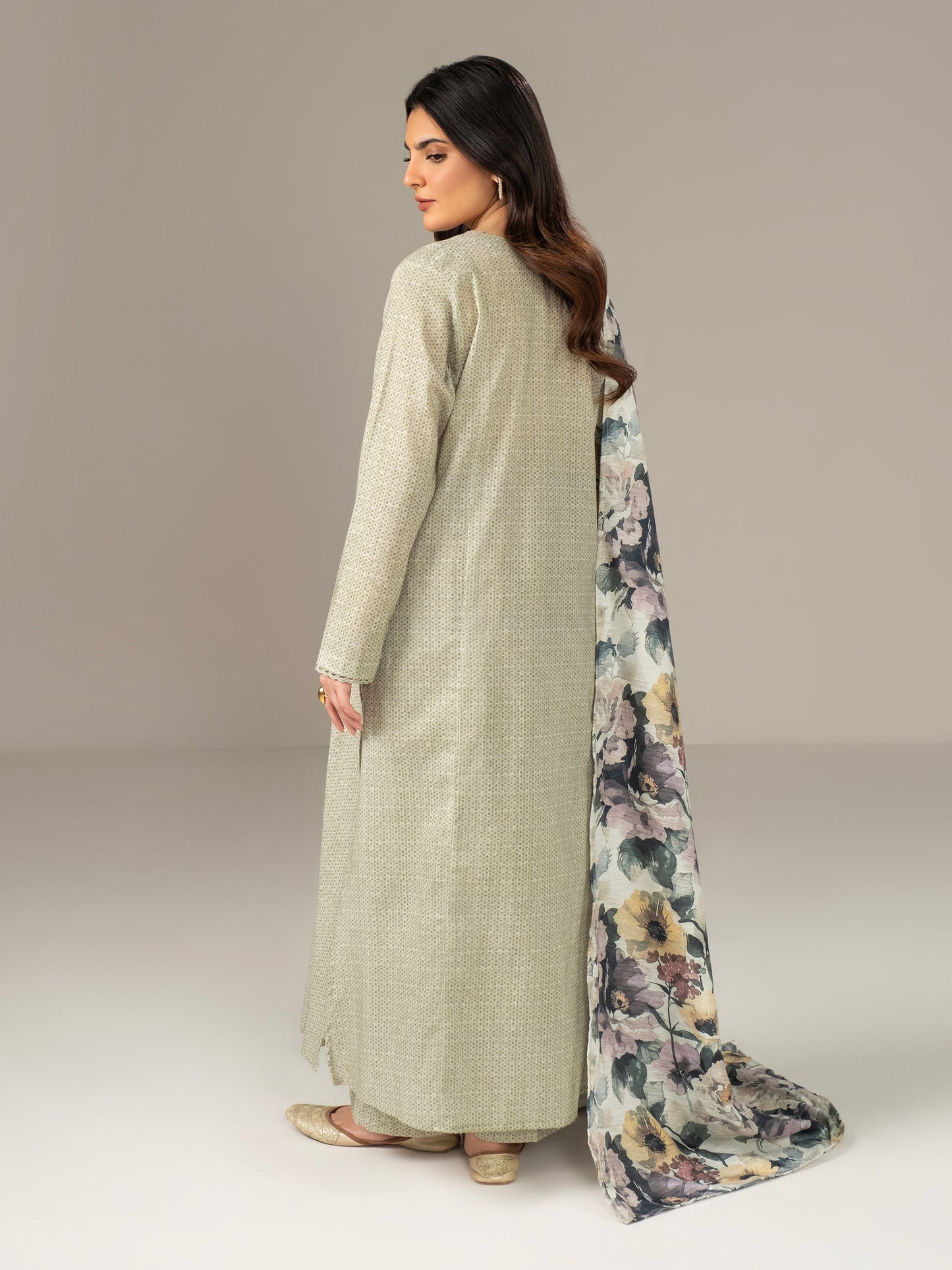 3 Piece Khaddar Suit-Paste Print (Unstitched)