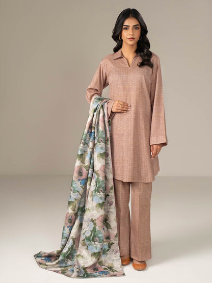 3 Piece Khaddar Suit-Paste Print (Unstitched)