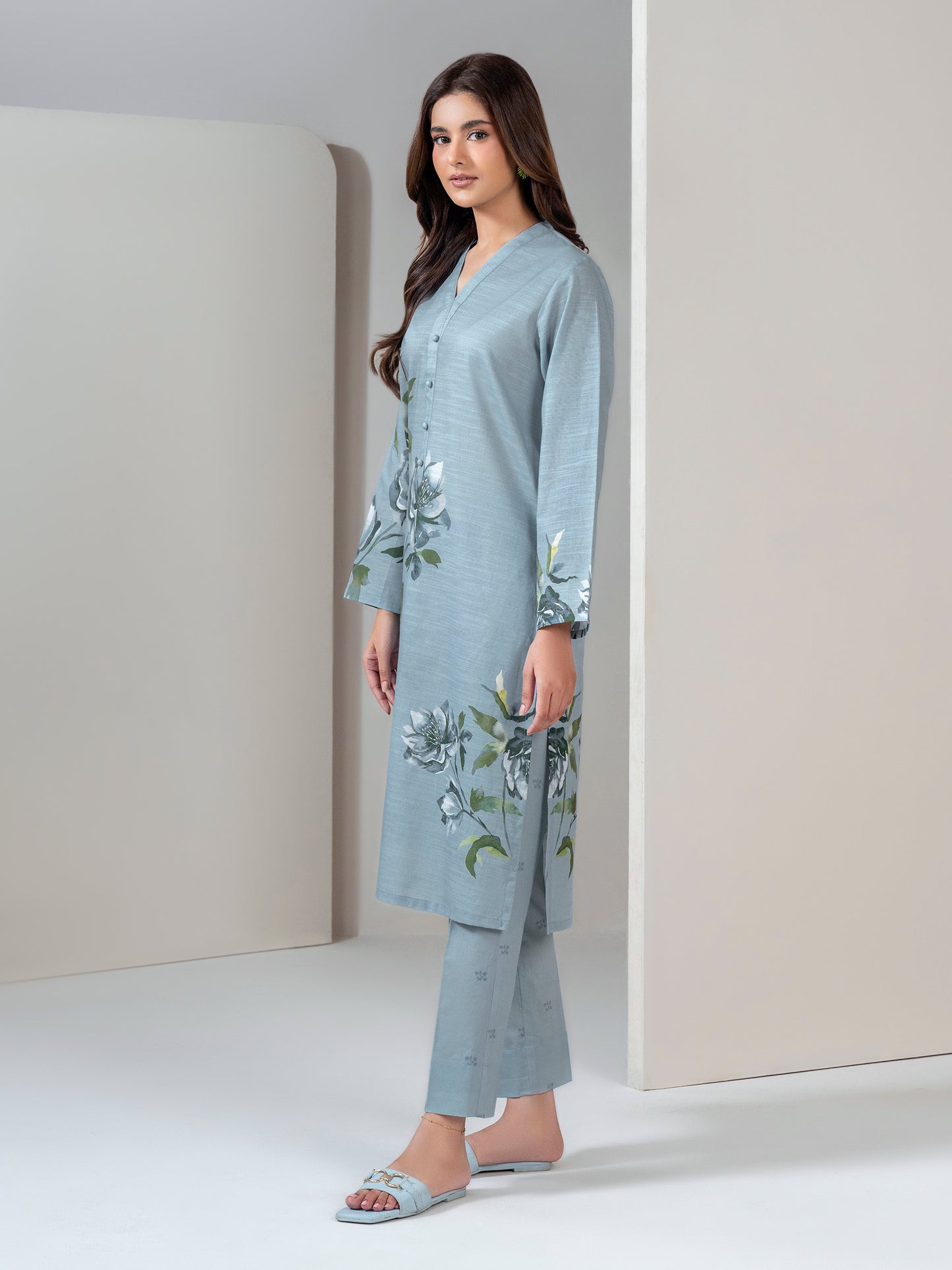 2 Piece Slub Khaddar Suit (Unstitched)