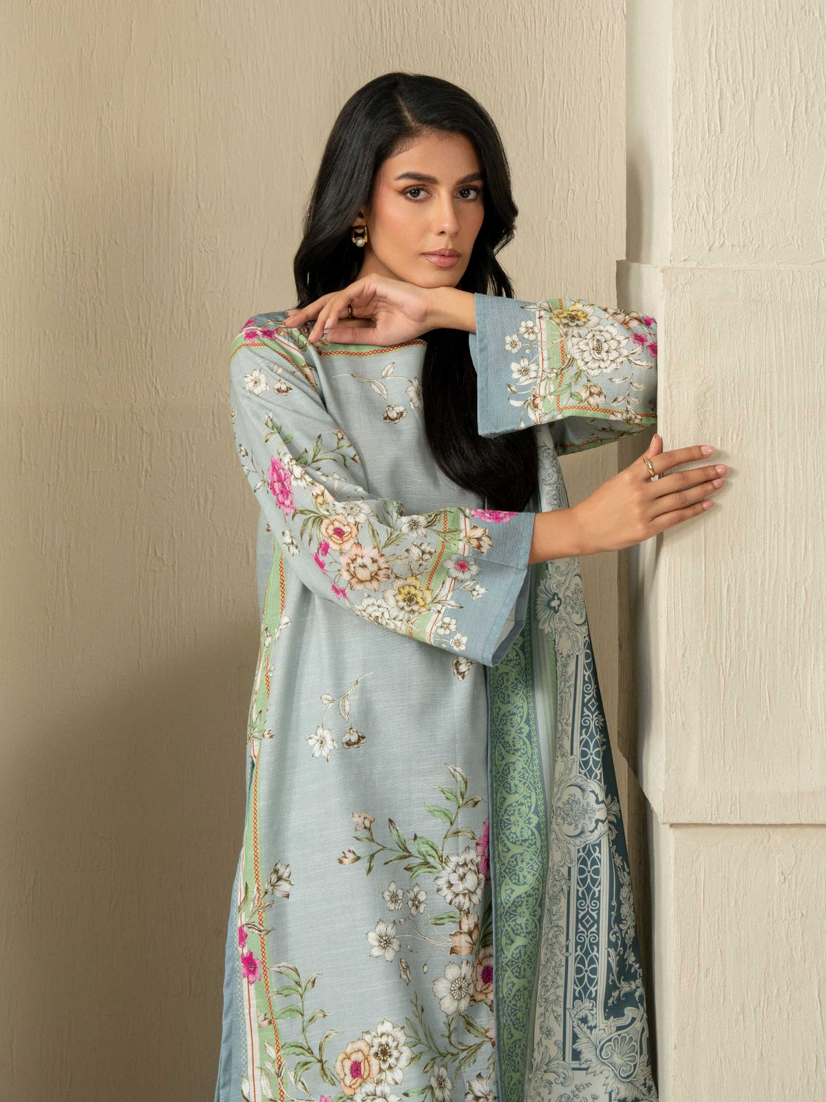 3 Piece Slub Khaddar Suit (Unstitched)