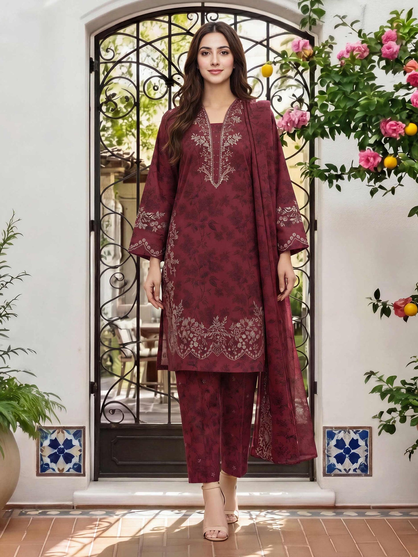 3 Piece Lawn Suit (Unstitched)