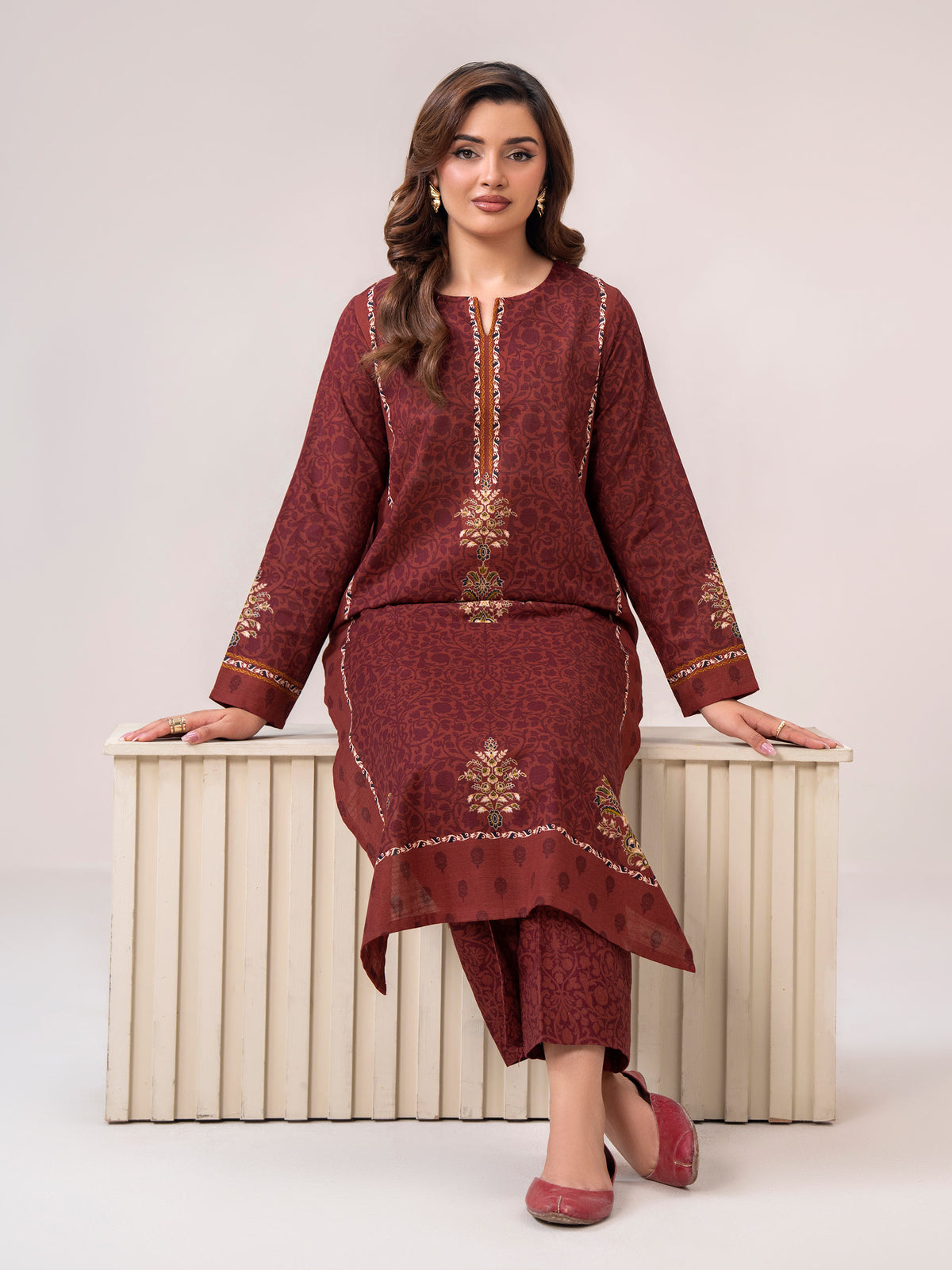 2 Piece Slub Khaddar Suit (Unstitched)