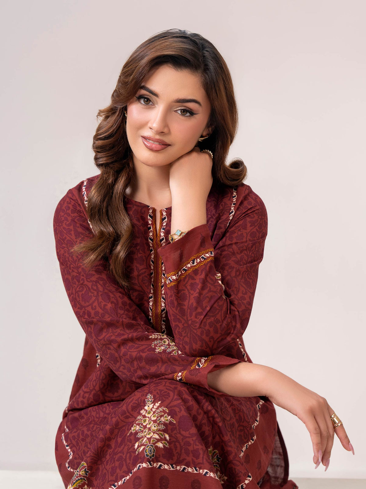 2 Piece Slub Khaddar Suit (Unstitched)