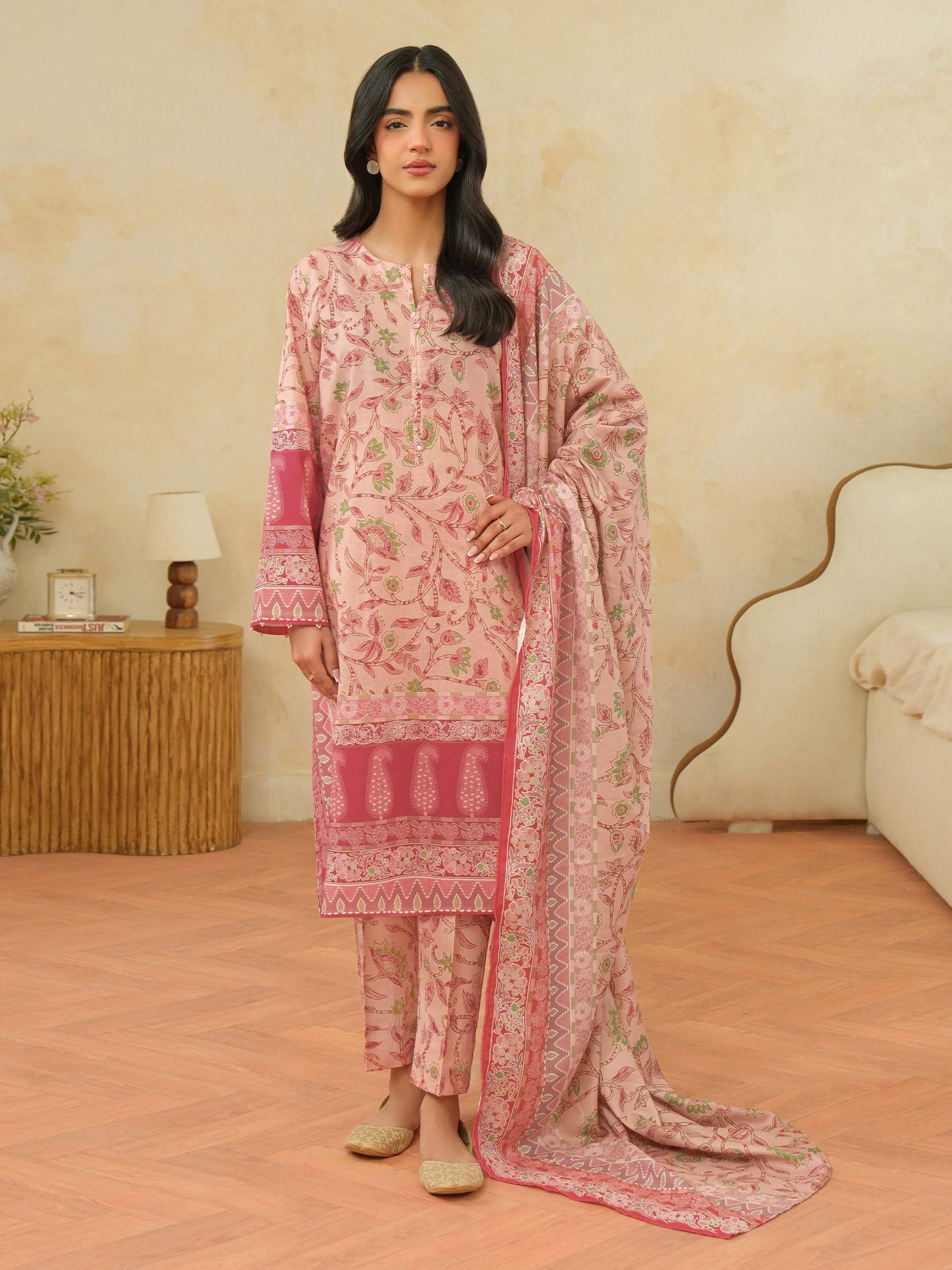 3 Piece Khaddar Suit-Printed (Unstitched)