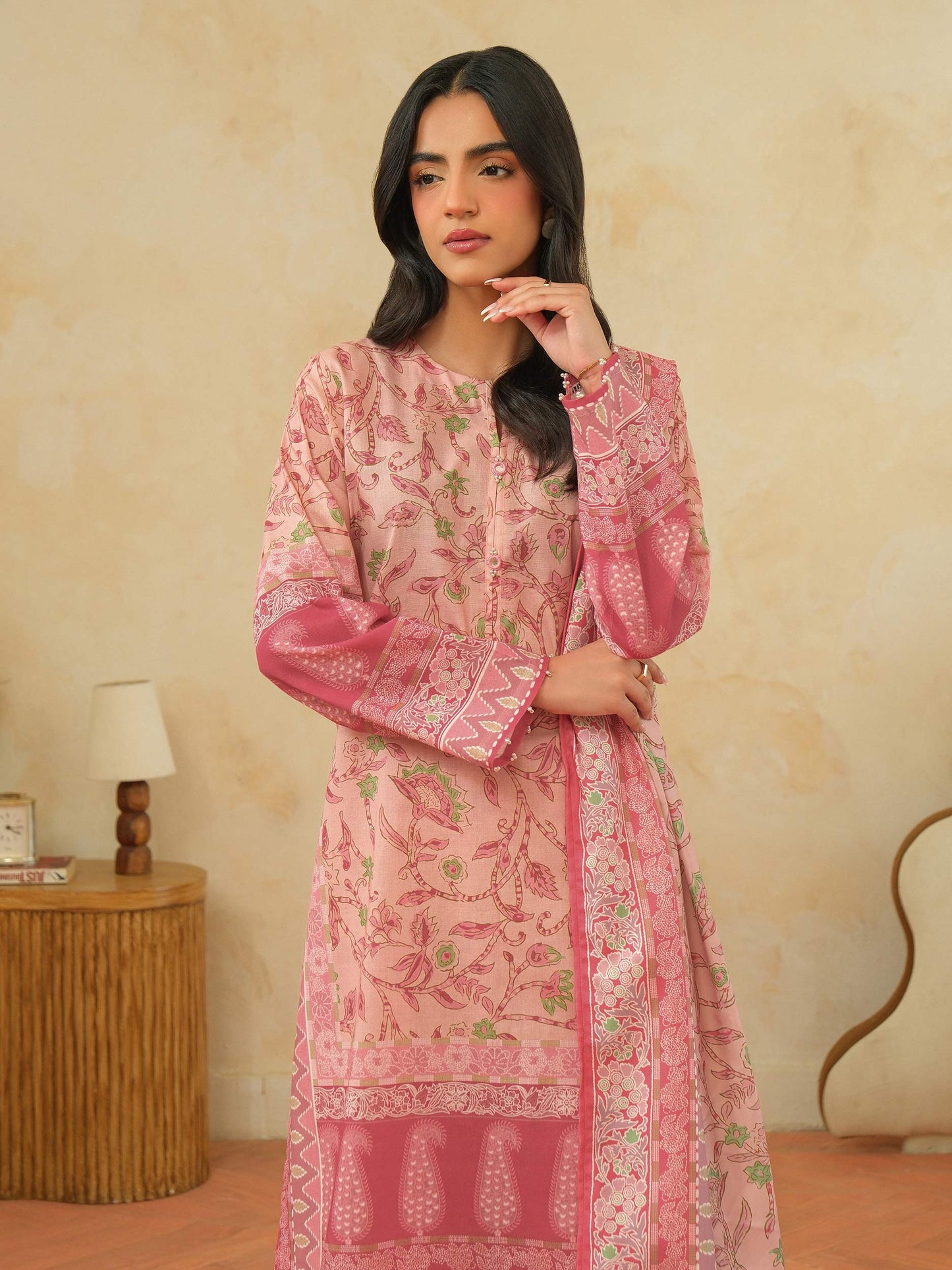 3 Piece Khaddar Suit-Printed (Unstitched)