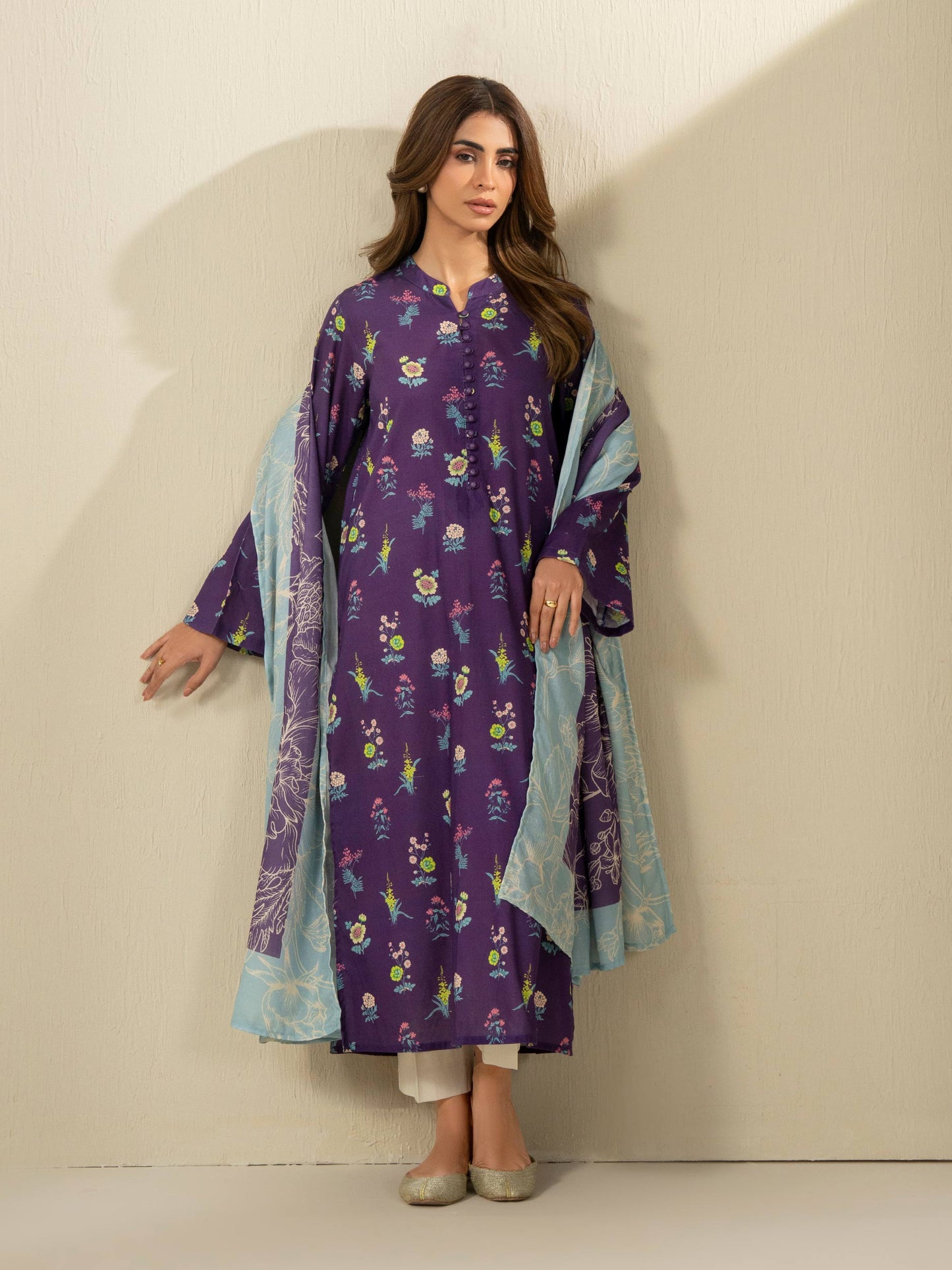 2 Piece Khaddar Suit-Printed (Unstitched)