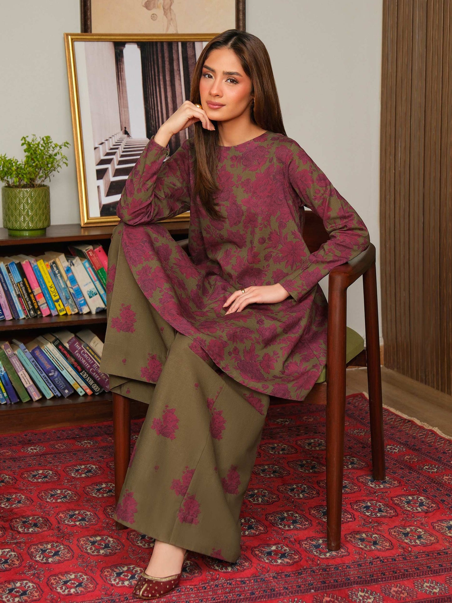2 Piece Khaddar Suit-Printed (Unstitched)
