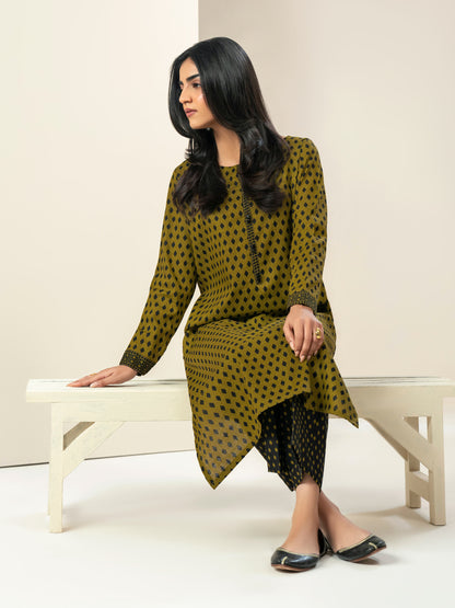 2 Piece Slub Khaddar Suit-Printed (Unstitched)