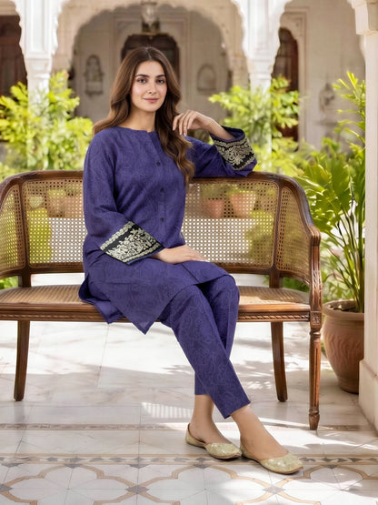 2 Piece Khaddar Suit-Printed (Unstitched)