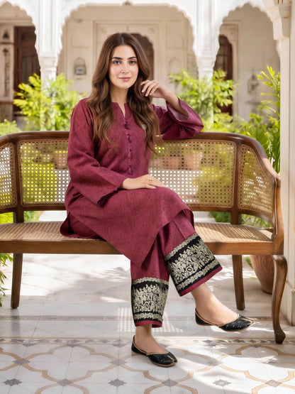 2 Piece Khaddar Suit-Printed (Unstitched)