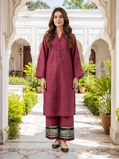 2 Piece Khaddar Suit-Printed (Unstitched)