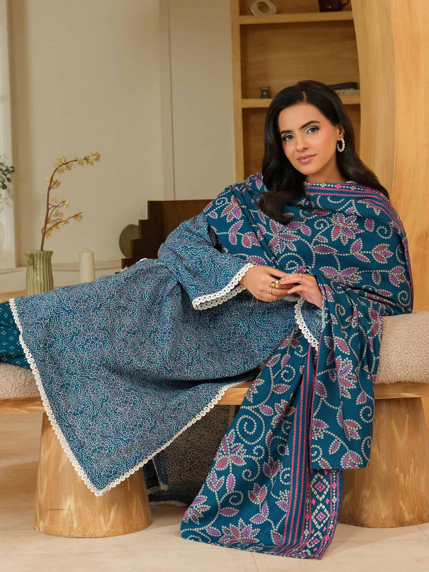 3 Piece Khaddar Suit-Printed (Unstitched)