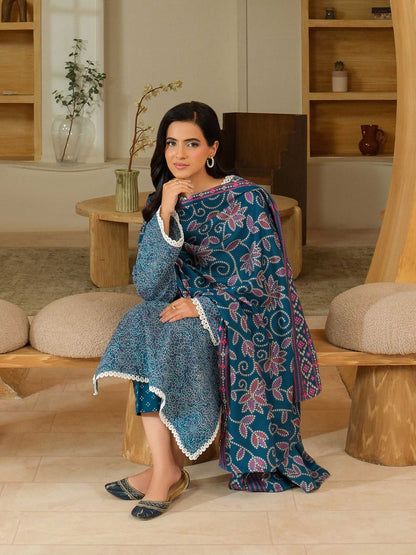 3 Piece Khaddar Suit-Printed (Unstitched)