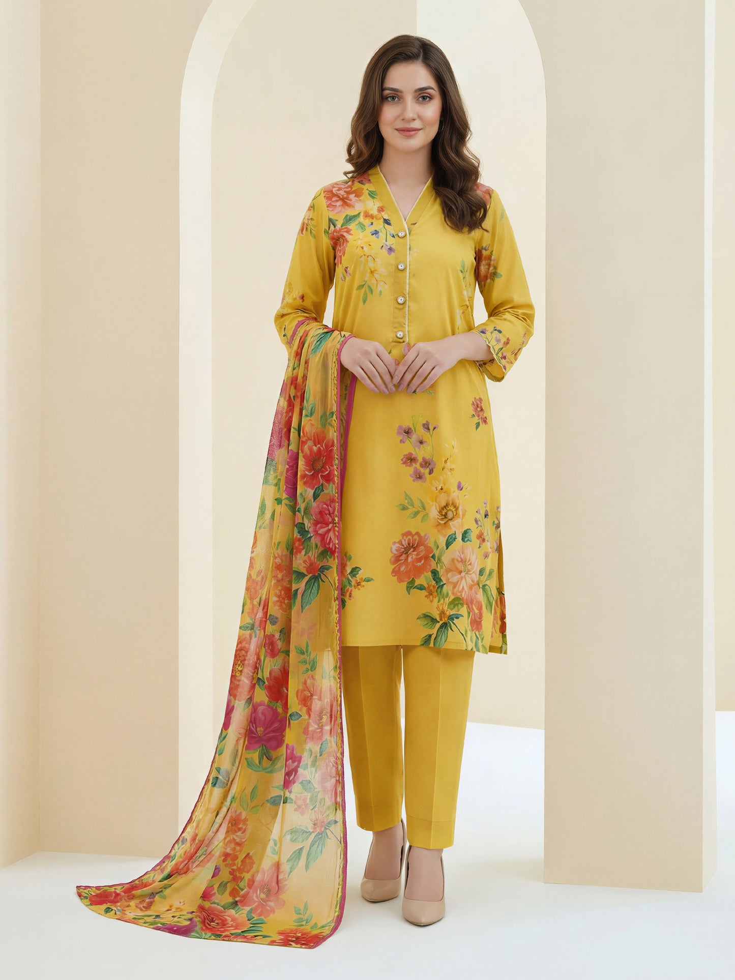2 Piece Lawn Suit -Printed (Unstitched)