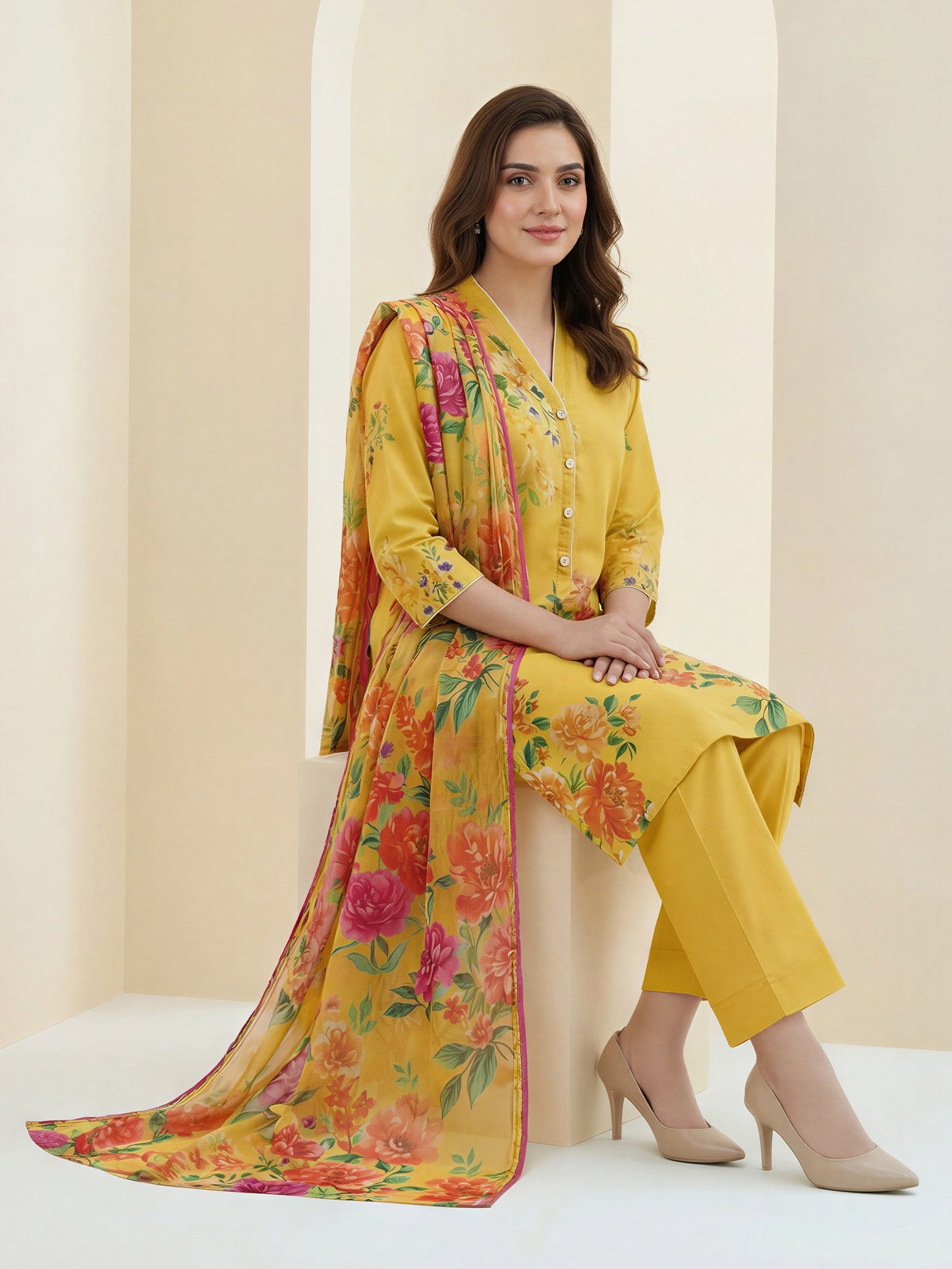 2 Piece Lawn Suit -Printed (Unstitched)