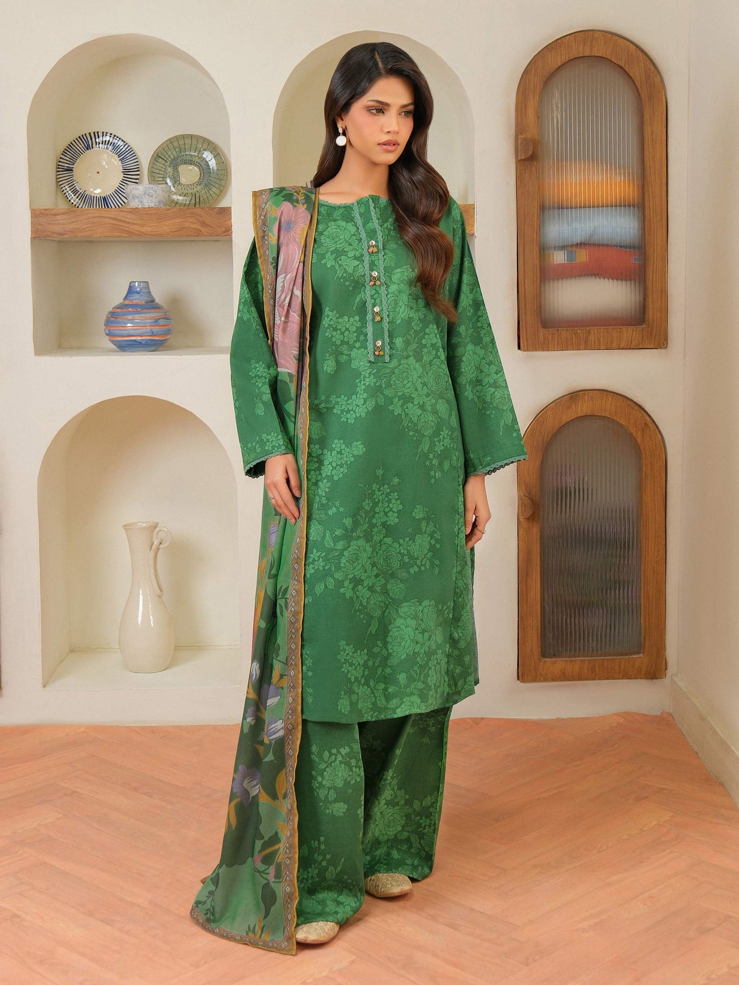 3 Piece Khaddar Suit-Printed (Unstitched)