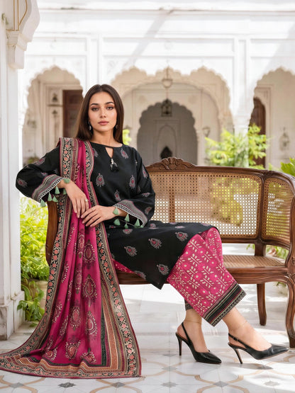 3 Piece Khaddar Suit-Printed (Unstitched)