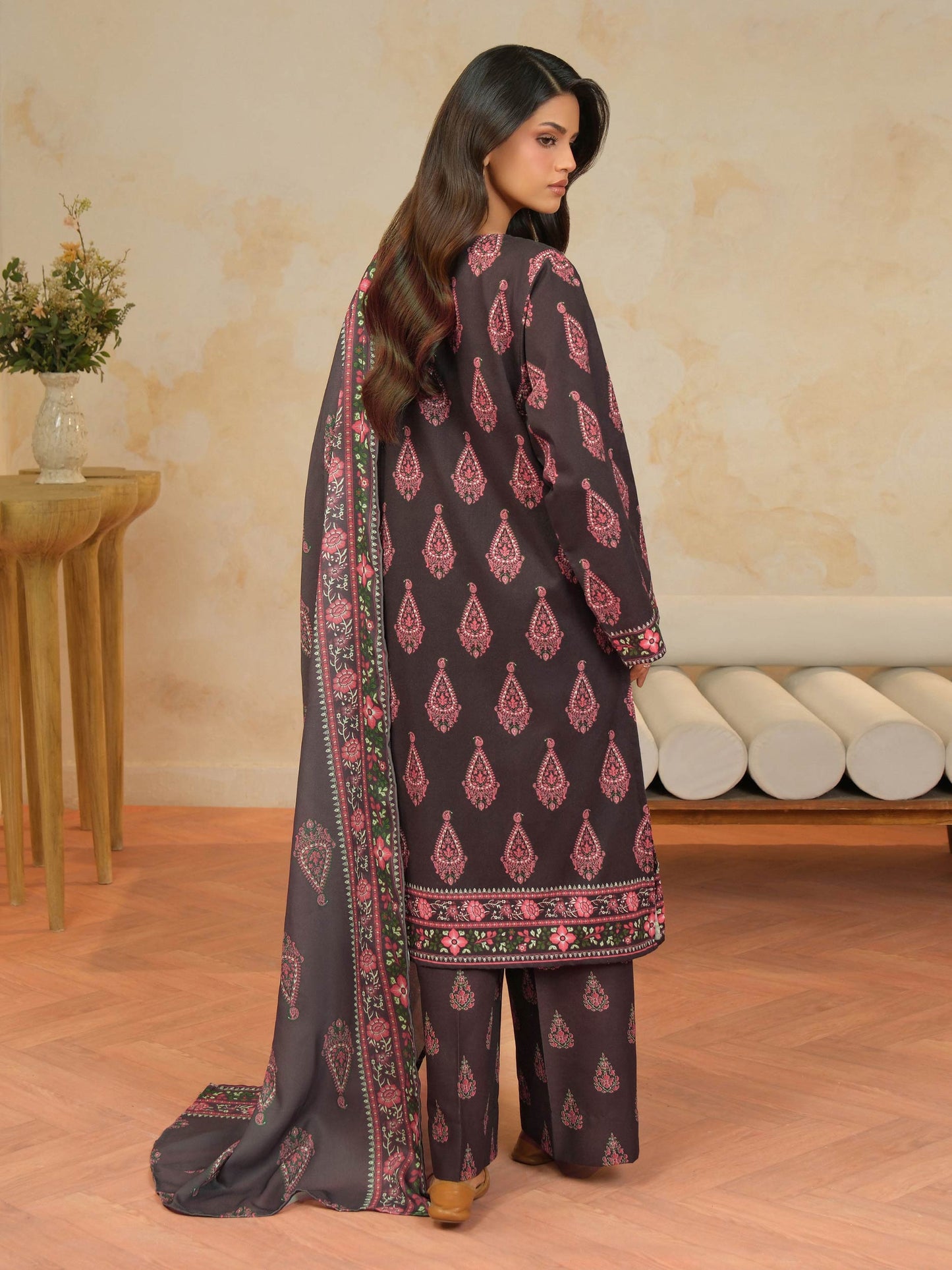 3 Piece Khaddar Suit-Printed (Unstitched)