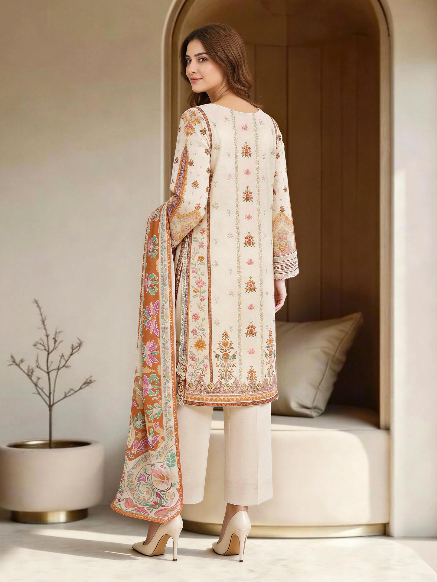 3 Piece Lawn Suit-Embroidered (Unstitched)