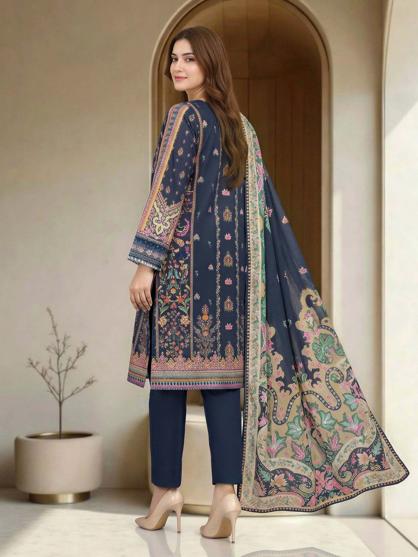 3 Piece Lawn Suit-Embroidered (Unstitched)