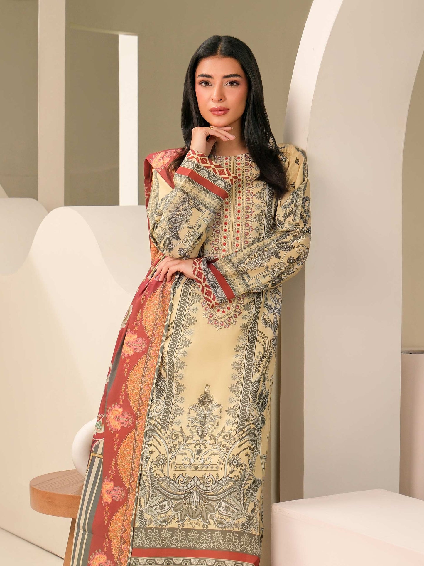 3 Piece Lawn Suit-Embroidered (Unstitched)