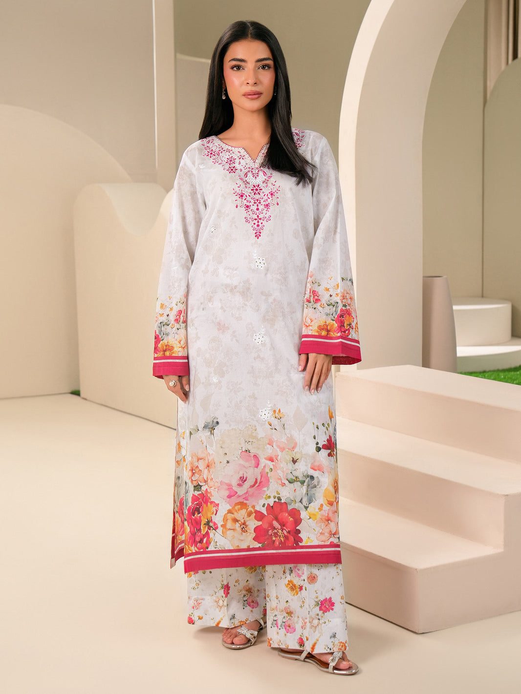 Ladies EMBROIDERED LAWN SUIT