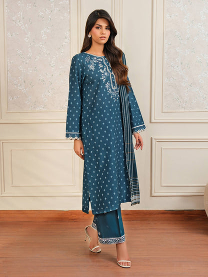 3 Piece Khaddar Suit-Embroidered (Unstitched)