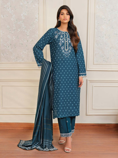 3 Piece Khaddar Suit-Embroidered (Unstitched)