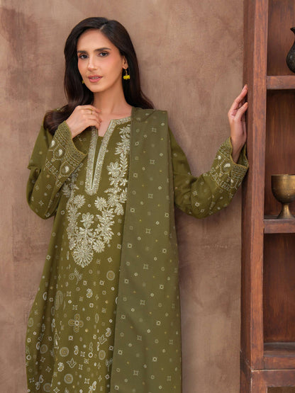 3 Piece Khaddar Suit-Embroidered (Unstitched)