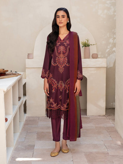3 Piece Yarn Dyed Suit-Embroidered (Unstitched)