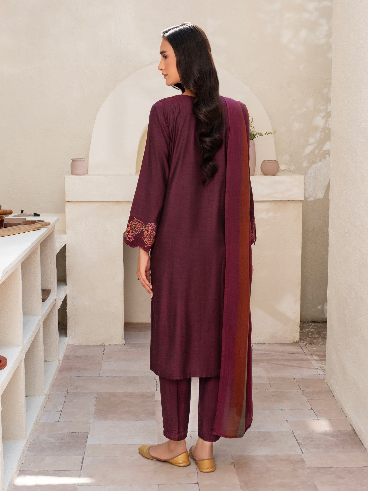 3 Piece Yarn Dyed Suit-Embroidered (Unstitched)