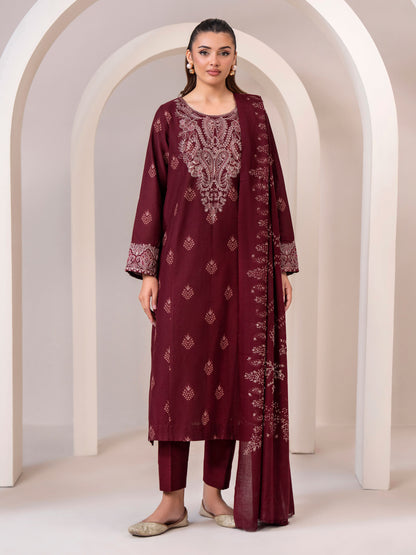 3 Piece Khaddar Suit-Embroidered (Unstitched)