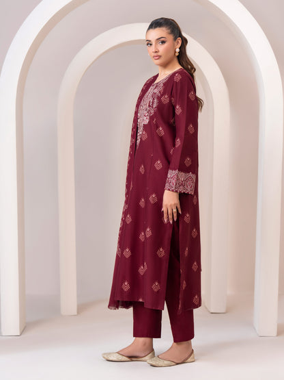 3 Piece Khaddar Suit-Embroidered (Unstitched)