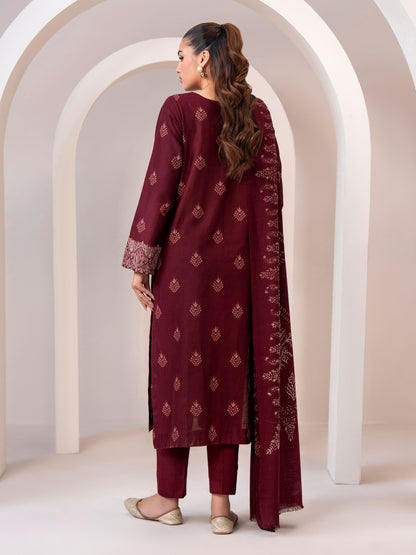 3 Piece Khaddar Suit-Embroidered (Unstitched)