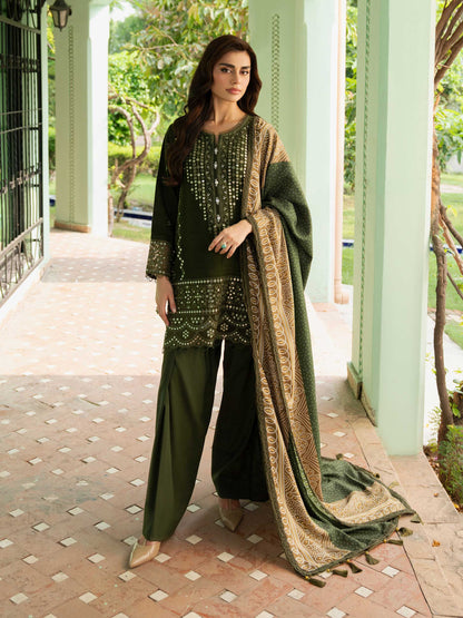 3 Piece Karandi Suit-Embroidered (Unstitched)