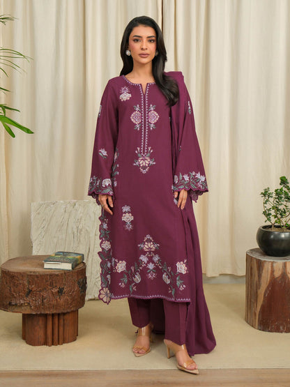 3 Piece Khaddar Suit-Embroidered (Unstitched)