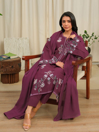3 Piece Khaddar Suit-Embroidered (Unstitched)