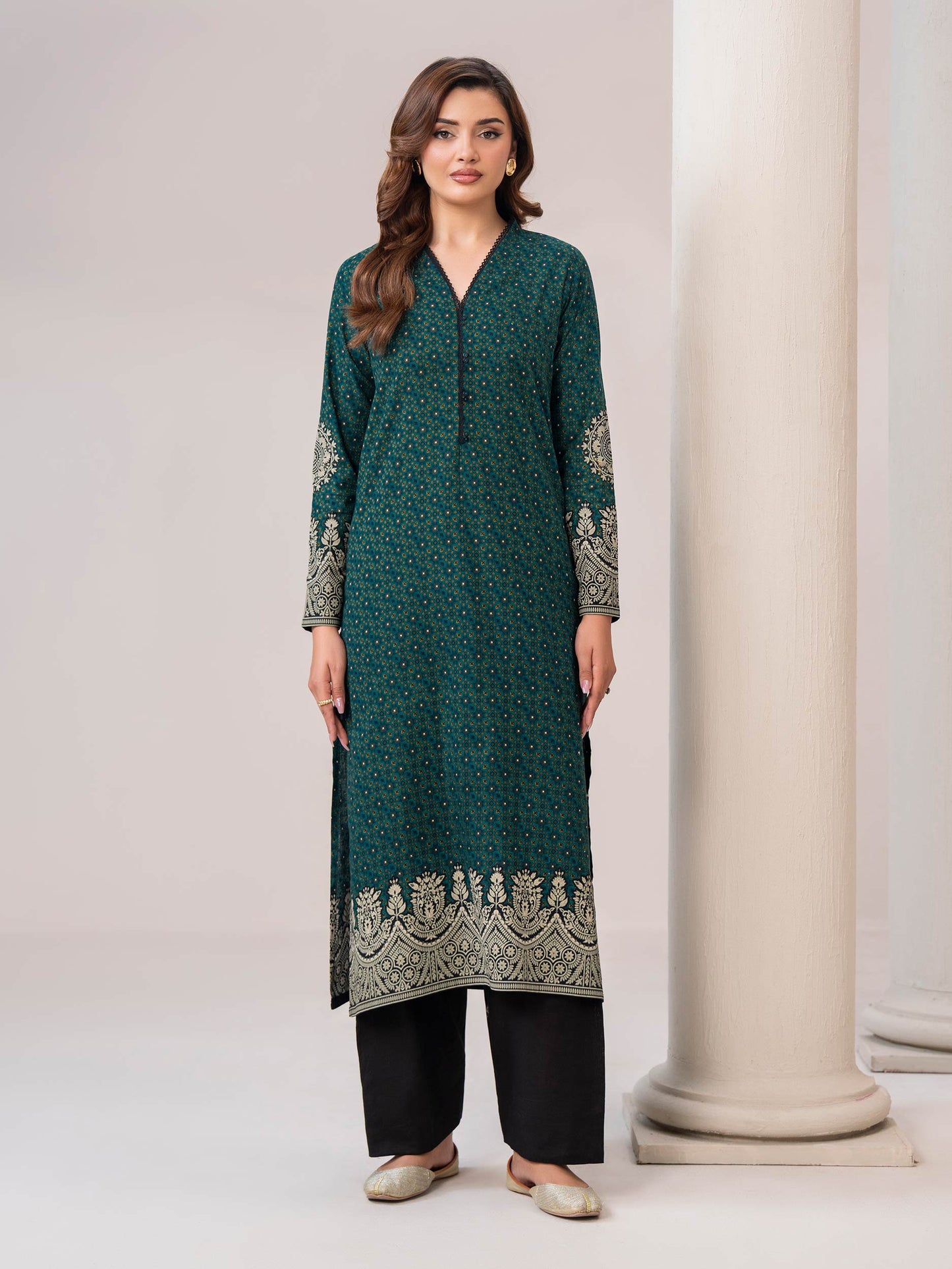 Khaddar-Paste Shirt(Unstitched)