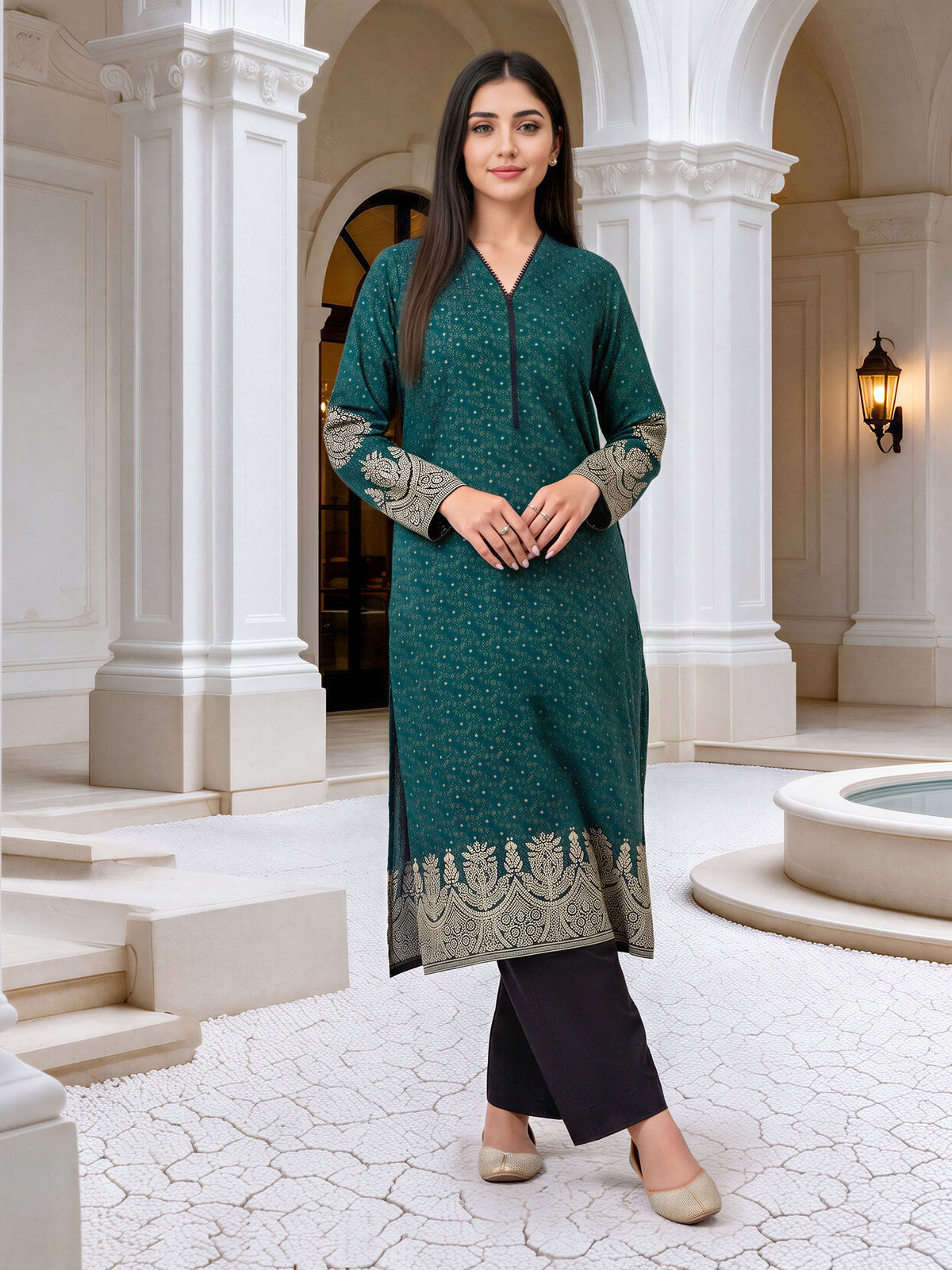 Khaddar-Paste Shirt(Unstitched)