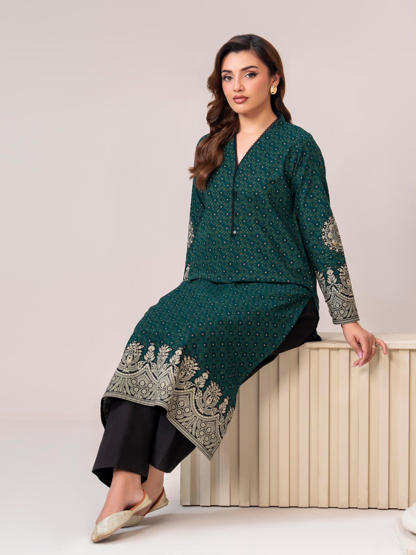 Khaddar-Paste Shirt(Unstitched)