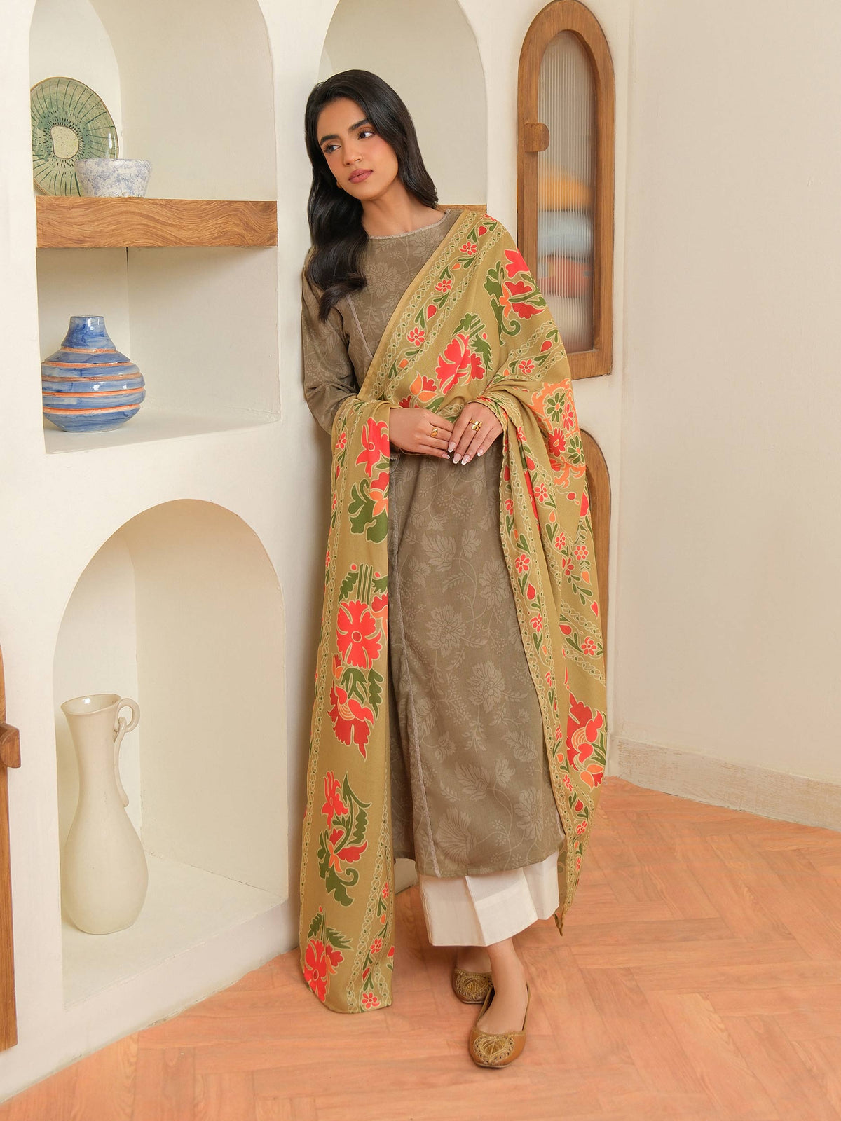 2 Piece Khaddar Suit-Printed (Unstitched)