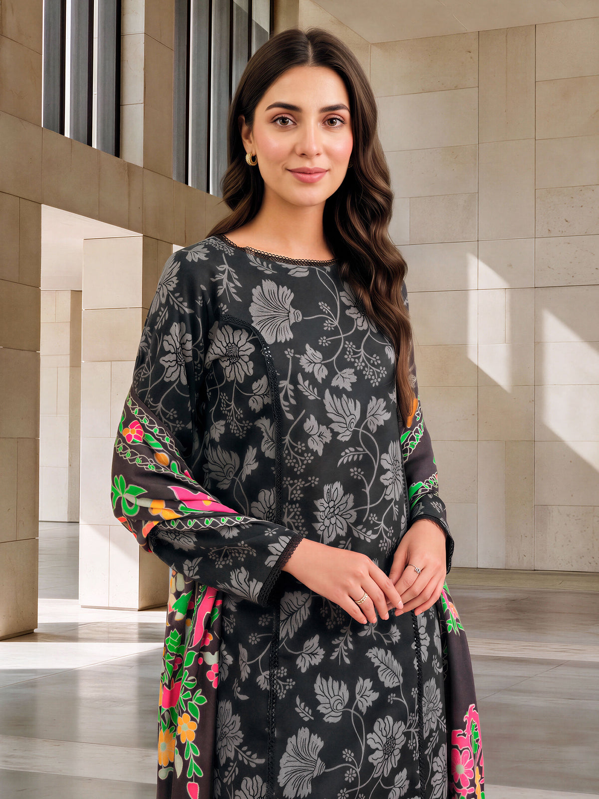 2 Piece Khaddar Suit (Unstitched)