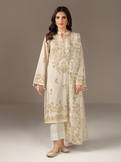 3 Piece Khaddar Suit-Printed (Unstitched)