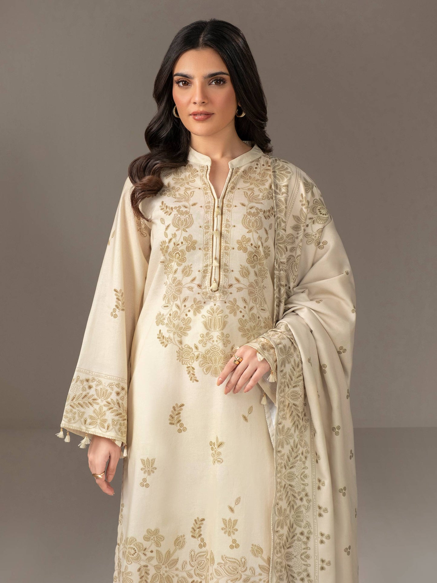 3 Piece Khaddar Suit-Printed (Unstitched)